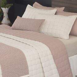 Kit Coordenado Diana Rosê / Palha 5 Peças Queen – Lavive