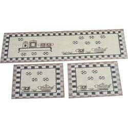 Jogo de Cozinha Sisal Look Chá da Tarde 3 Peças - Rayza Tapetes